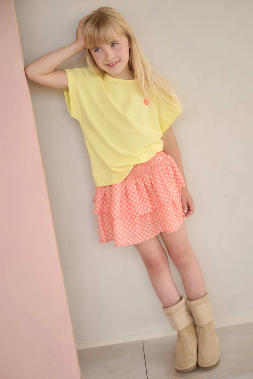 Nono T-shirt met backprint geel