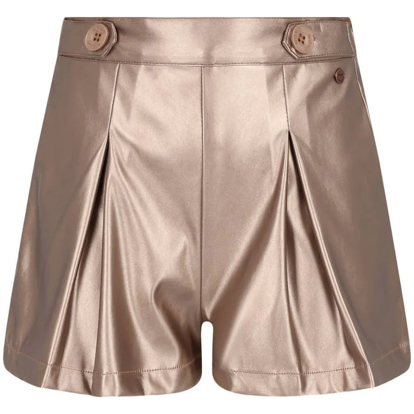Nono Sulia imitatieleren korte broek goud, foto 3