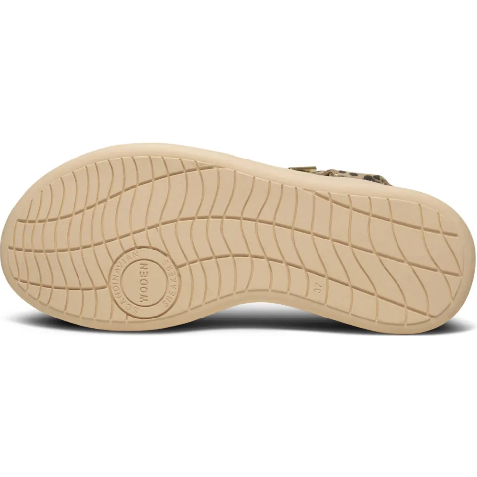 Woden Line sandalen beige leopard, foto 4