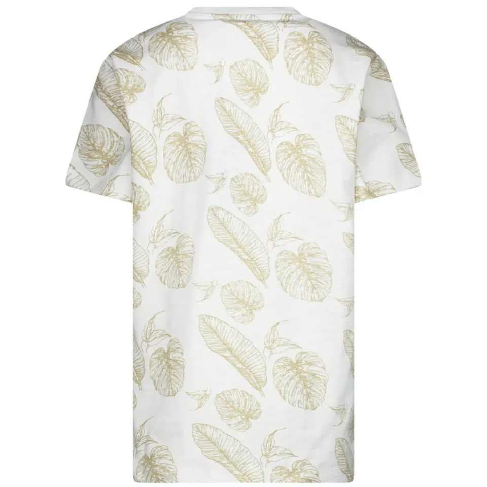 Cars T-shirt wit met bladprint, foto 4