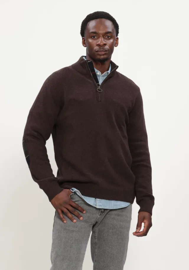 Barbour Heren Truien & Vesten Holden Half Zip Knitted Jumper Knitwear - Bruin