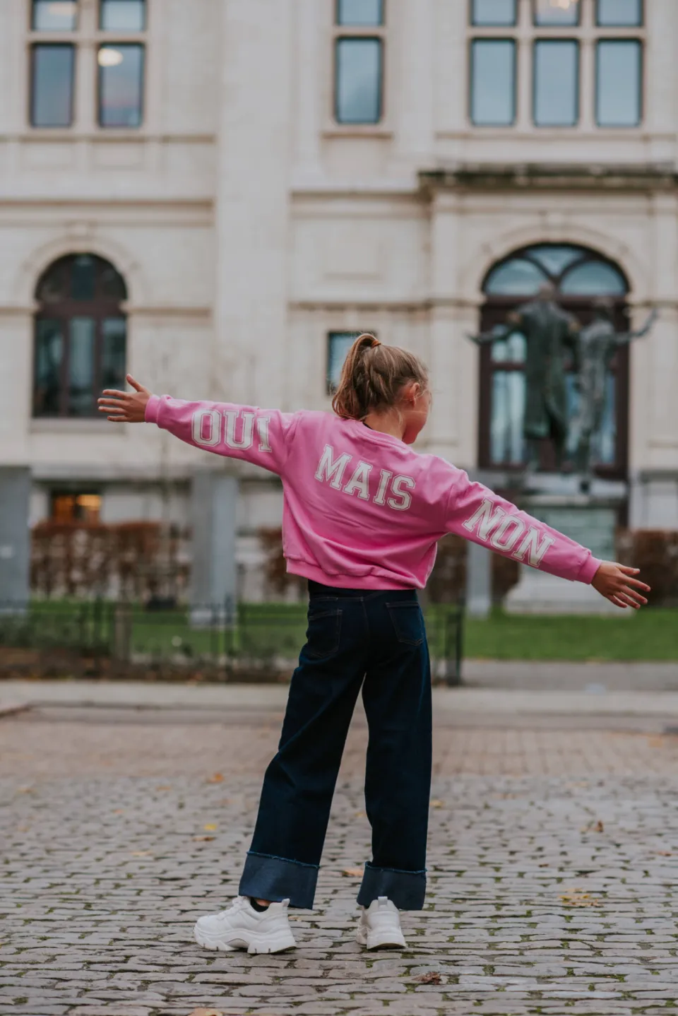 No Way Monday rechtvallende sweater met backprint en tekst - roze, foto 4