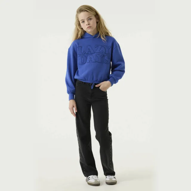 Garcia straight leg jeans met studs - zwart Black denim