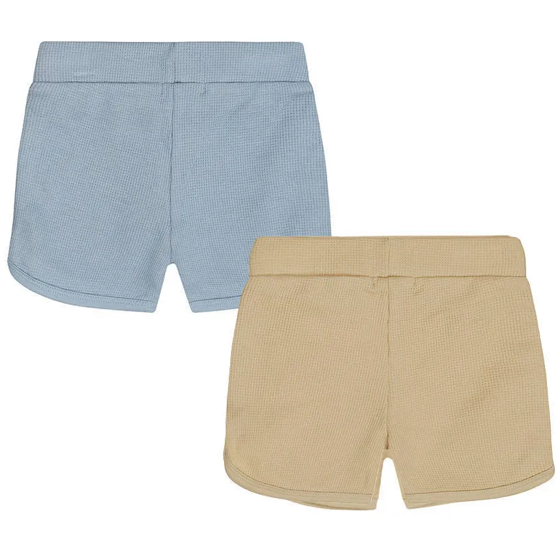 Dirkje sweatshort blauw en beige (set van 2), foto 2