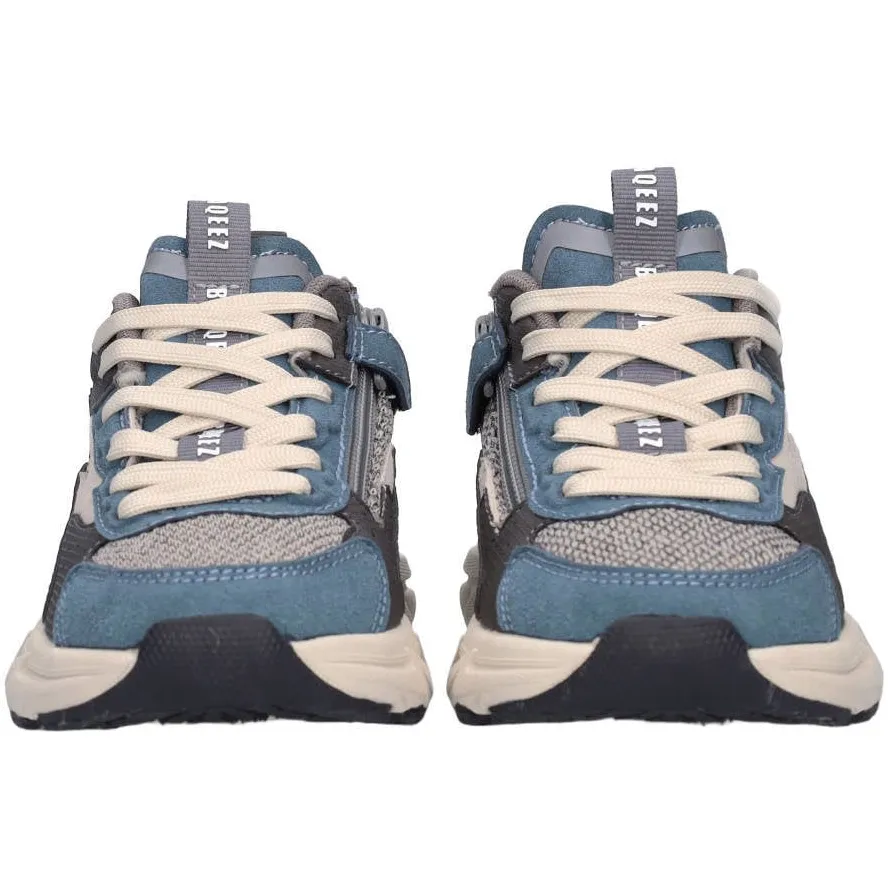 Braqeez Matteo chunky suède sneakers - blauw/grijs, foto 3