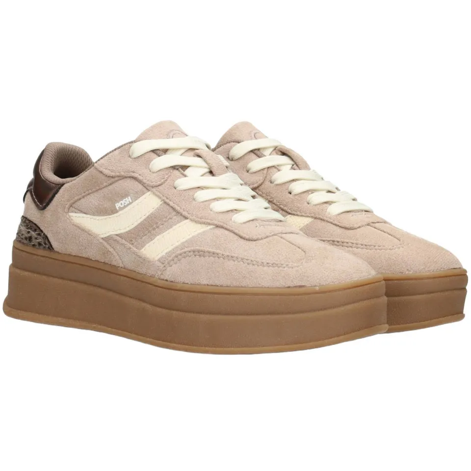 POSH by Poelman Millie leren sneakers - beige, foto 5