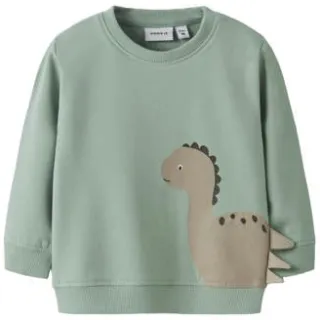 NAME IT BABY regular fit sweater met print - lichtgroen Printopdruk