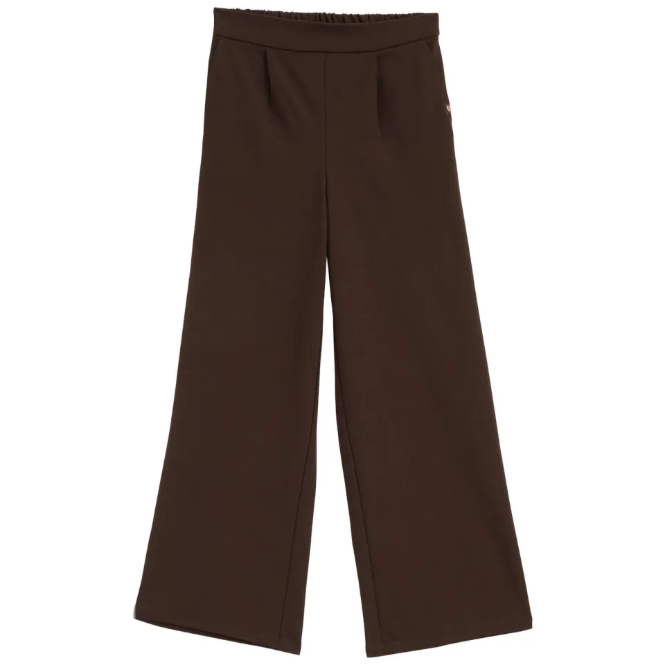 WE Fashion loose fit broek met plooien donkerbruin, foto 2