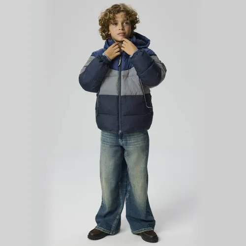 NAME IT winterjas donkerblauw grijs, foto 3