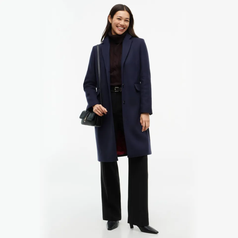 Tommy Hilfiger wollen wintermantel - donkerblauw