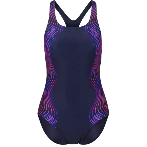 Speedo Printed Medalist badpak donkerblauw