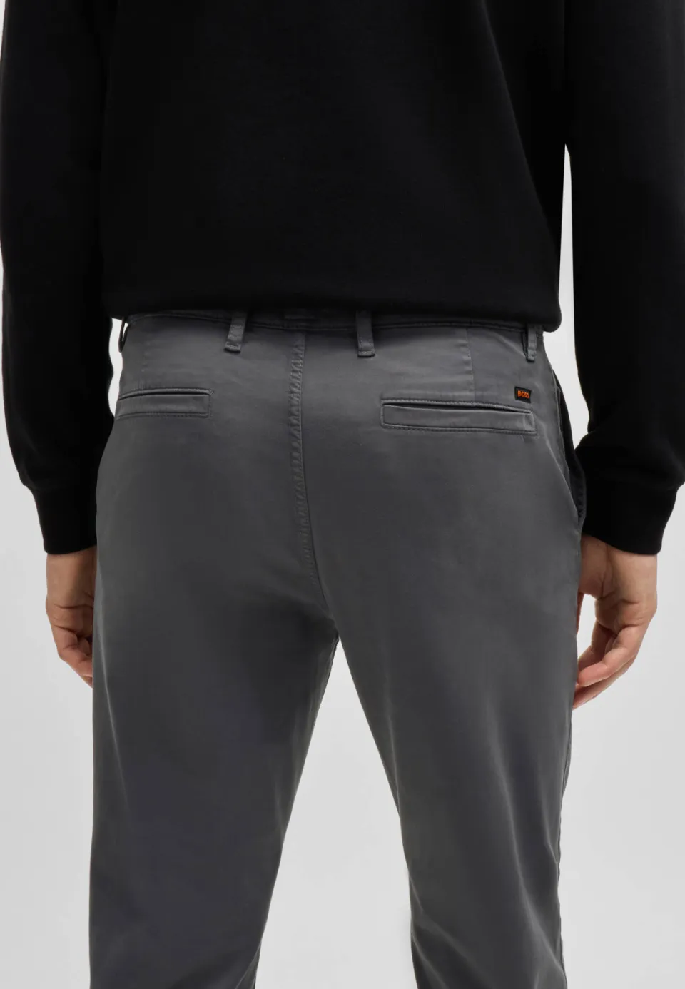 Boss Satin tapered chino grijs, foto 6
