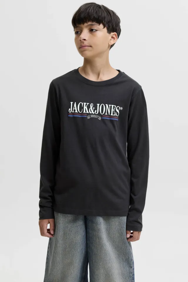 Jack & Jones longsleeve met logoprint zwart