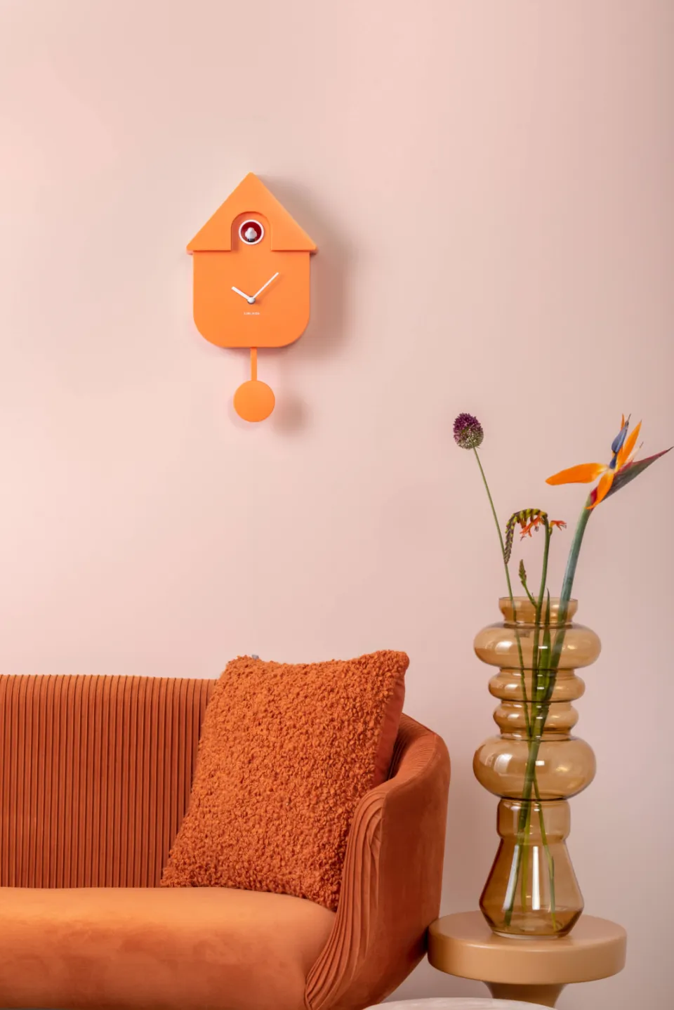 Karlsson Modern Cuckoo wandklok oranje, foto 4