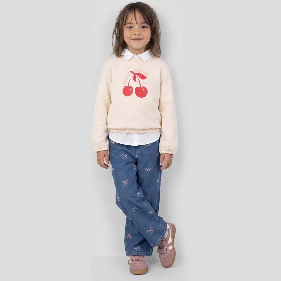 Orange Stars rechtvallende sweater met print - ecru, foto 3