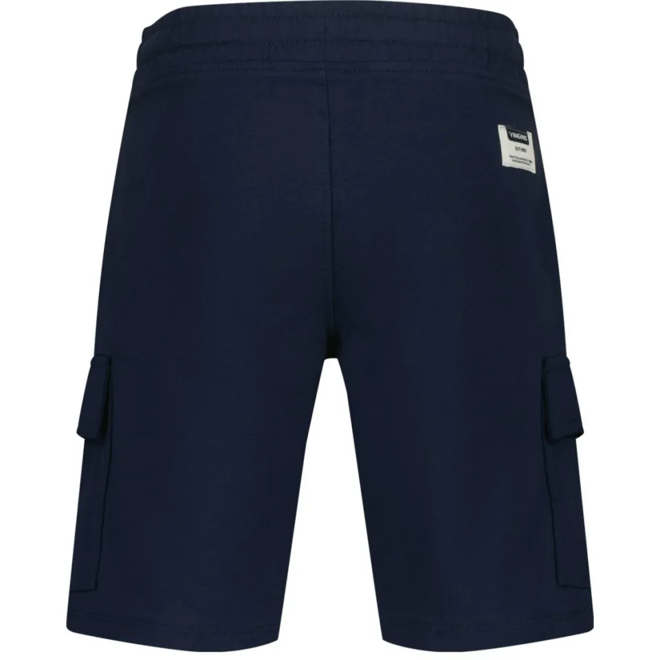Vingino relaxed sweatshort joggingshort donkerblauw met logo, foto 2