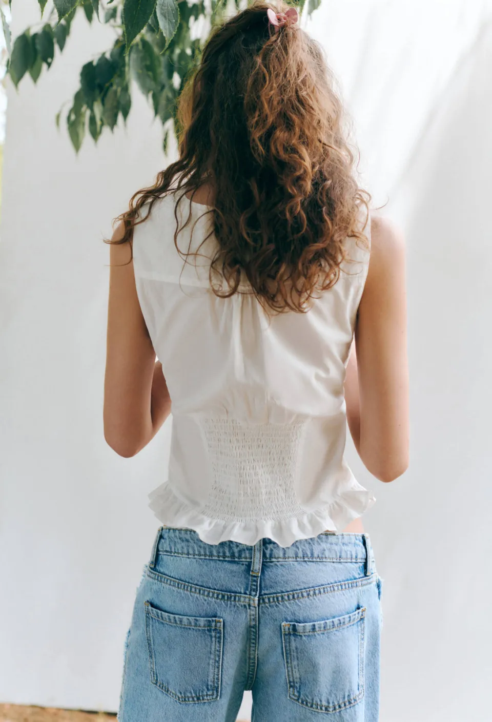 Mango Teen top met peplum en borduursels wit, foto 3