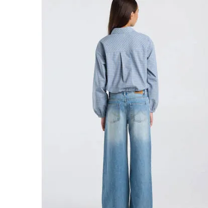 America Today Miami Jr wide leg jeans - light blue denim, foto 4