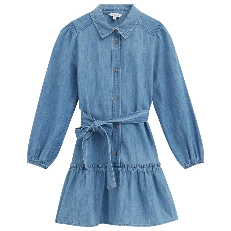 WE Fashion spijkerjurk met ruches blauw, foto 2