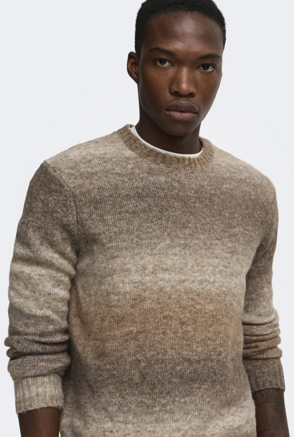 Only & Sons regular fit gebreide trui met wol - coffee bean, foto 5