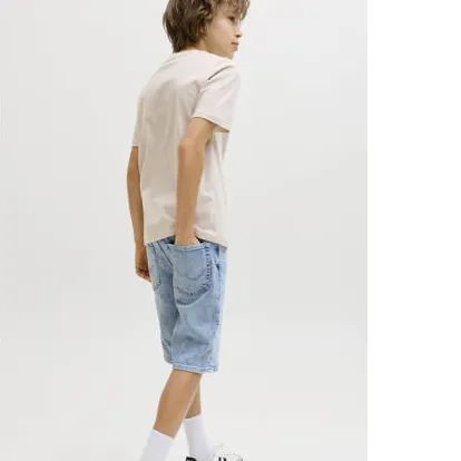 Jack & Jones regular denim jeansshort lichtblauw, foto 3