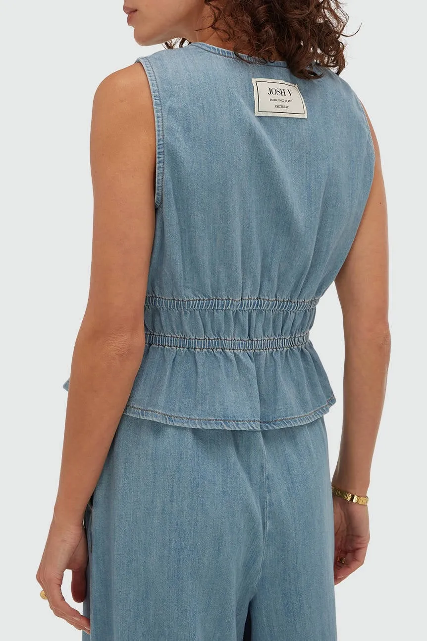 Josh-V top medium blue denim, foto 7