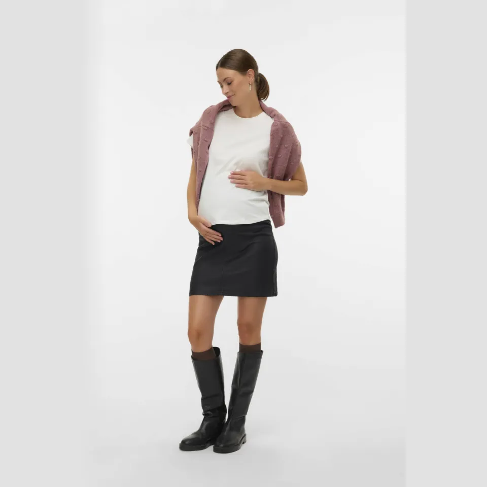 Mamalicious imitatieleren rok zwart