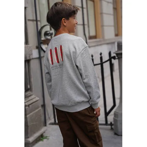 Like Flo rechtvallende sweater met backprint - grijs, foto 4