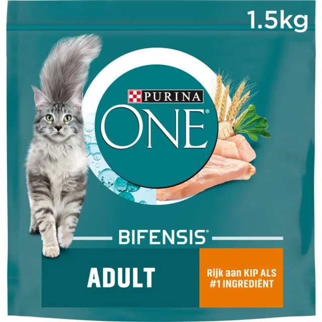 Purina ONE adult kattenvoer droog kip volkoren granen 1,5 kg, foto 2