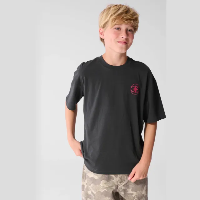 Shoeby T-shirt met backprint antraciet