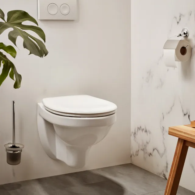 Haceka Aspen toiletrolhouder met klep chroom