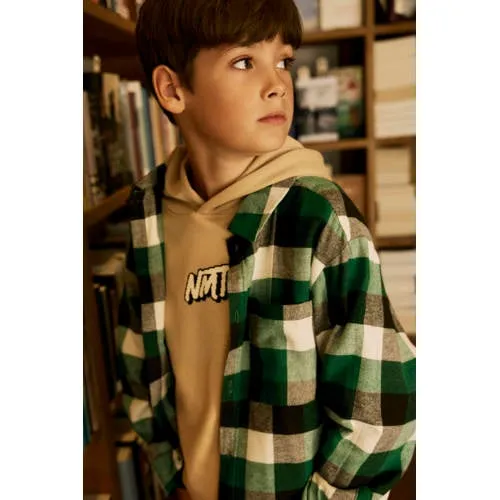 NAME IT KIDS regular fit geruite overshirt - groen, foto 5