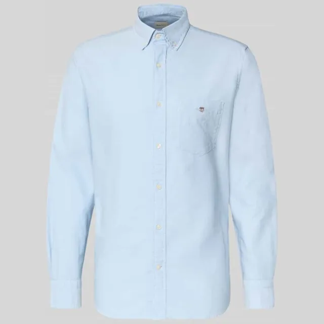 Gant Regular fit vrijetijdsoverhemd met borstzak, model 'OXFORD' lichtblauw, foto 2
