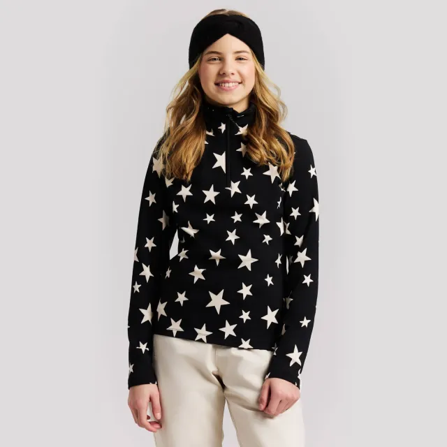 Protest PRTTopsy sweater met opstaande kraag en sterren - zwart/wit