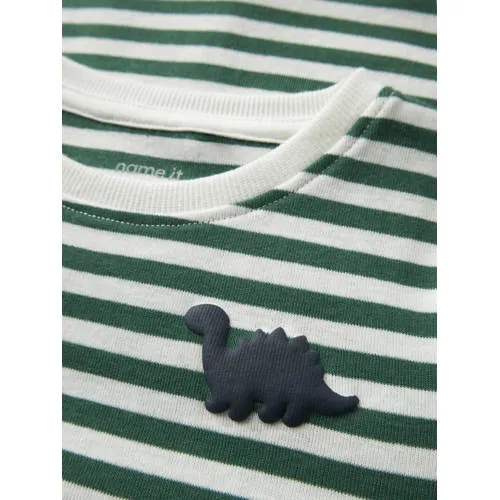 NAME IT MINI aansluitende gestreepte longsleeve groen, foto 4