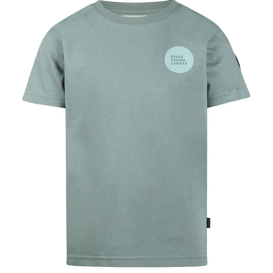 No Way Monday t-shirt met backprint grijsblauw, foto 3