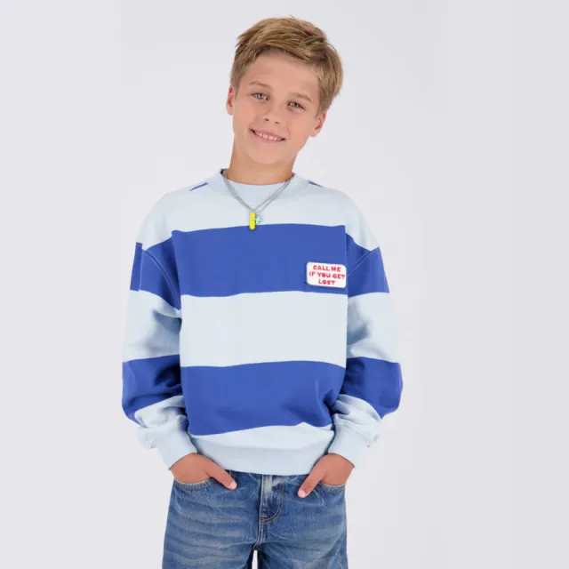 Vingino gestreepte sweater - blauw Hardblauw/lichtblauw