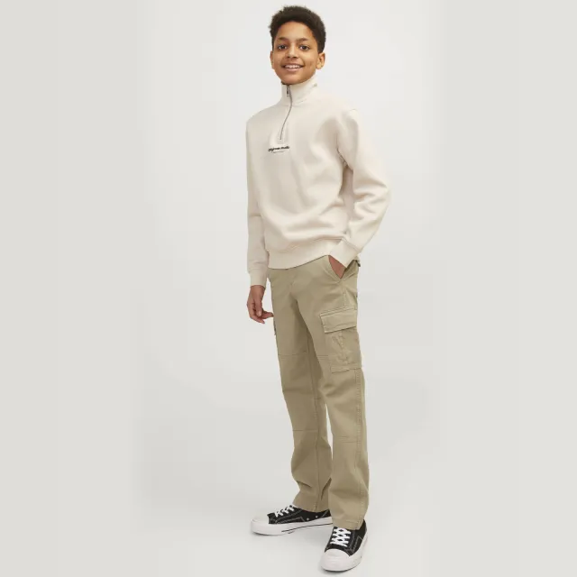Jack & Jones loose fit gebreide cargobroek beige