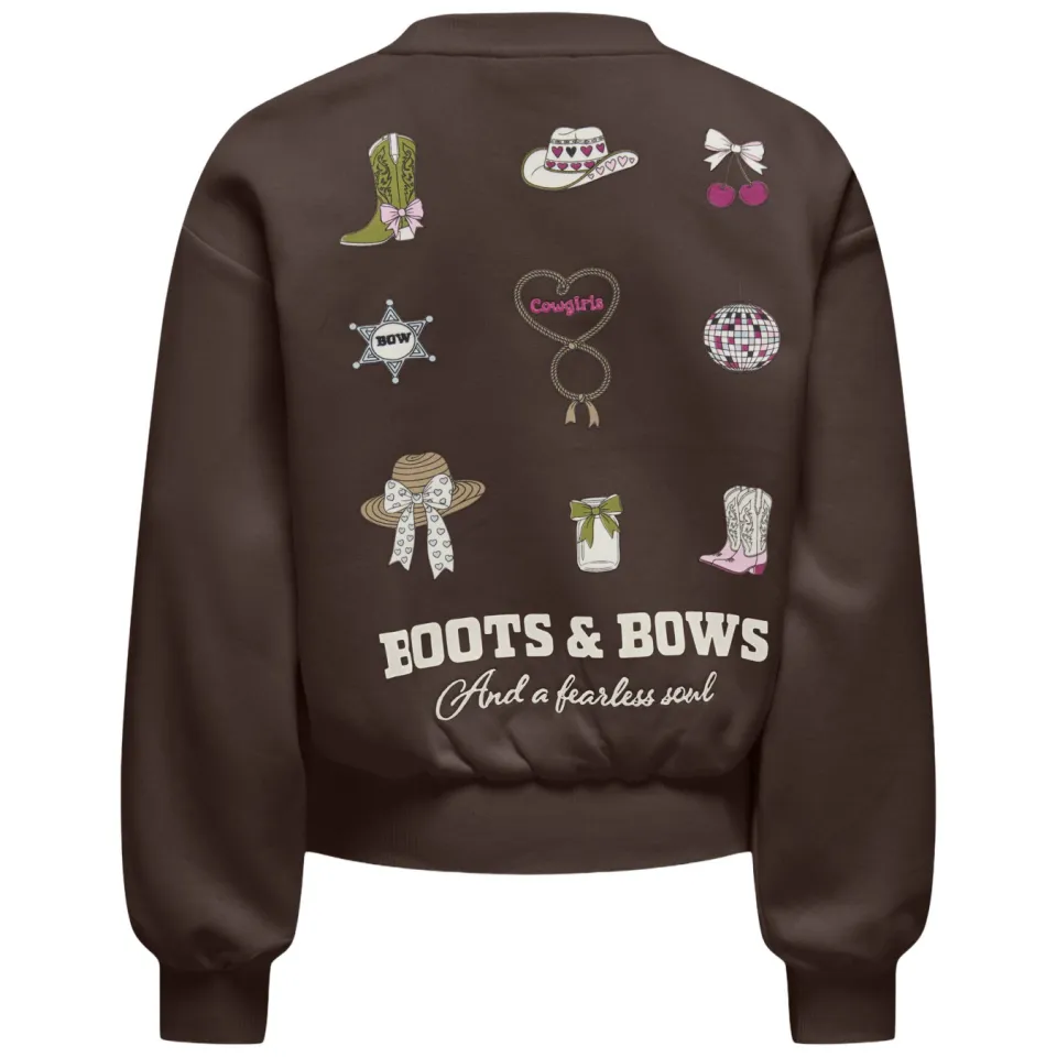 KIDS ONLY GIRL sweater met backprint - donkerbruin, foto 2