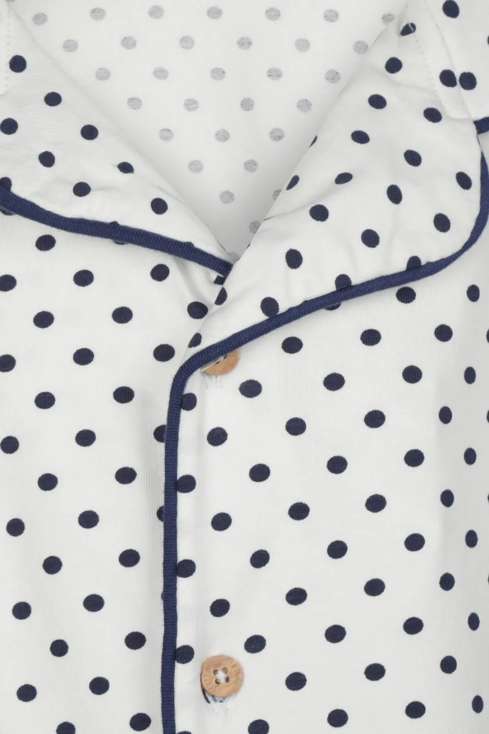 Little Label pyjama met stippen klassieke kraag wit/donkerblauw, foto 4