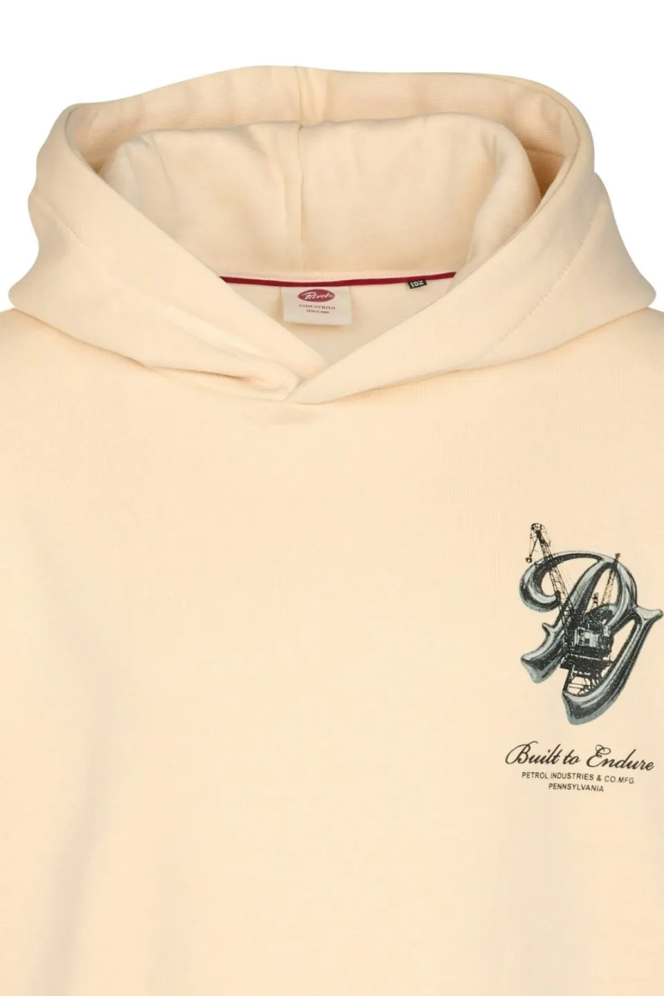 Petrol Industries hoodie met backprint - crème, foto 8