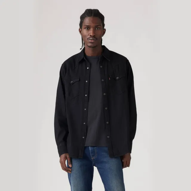 Levi's regular fit denim overhemd Barstow Western marble black