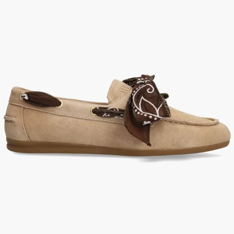 Toral Dames Mocassins Nahua Bandana - Beige