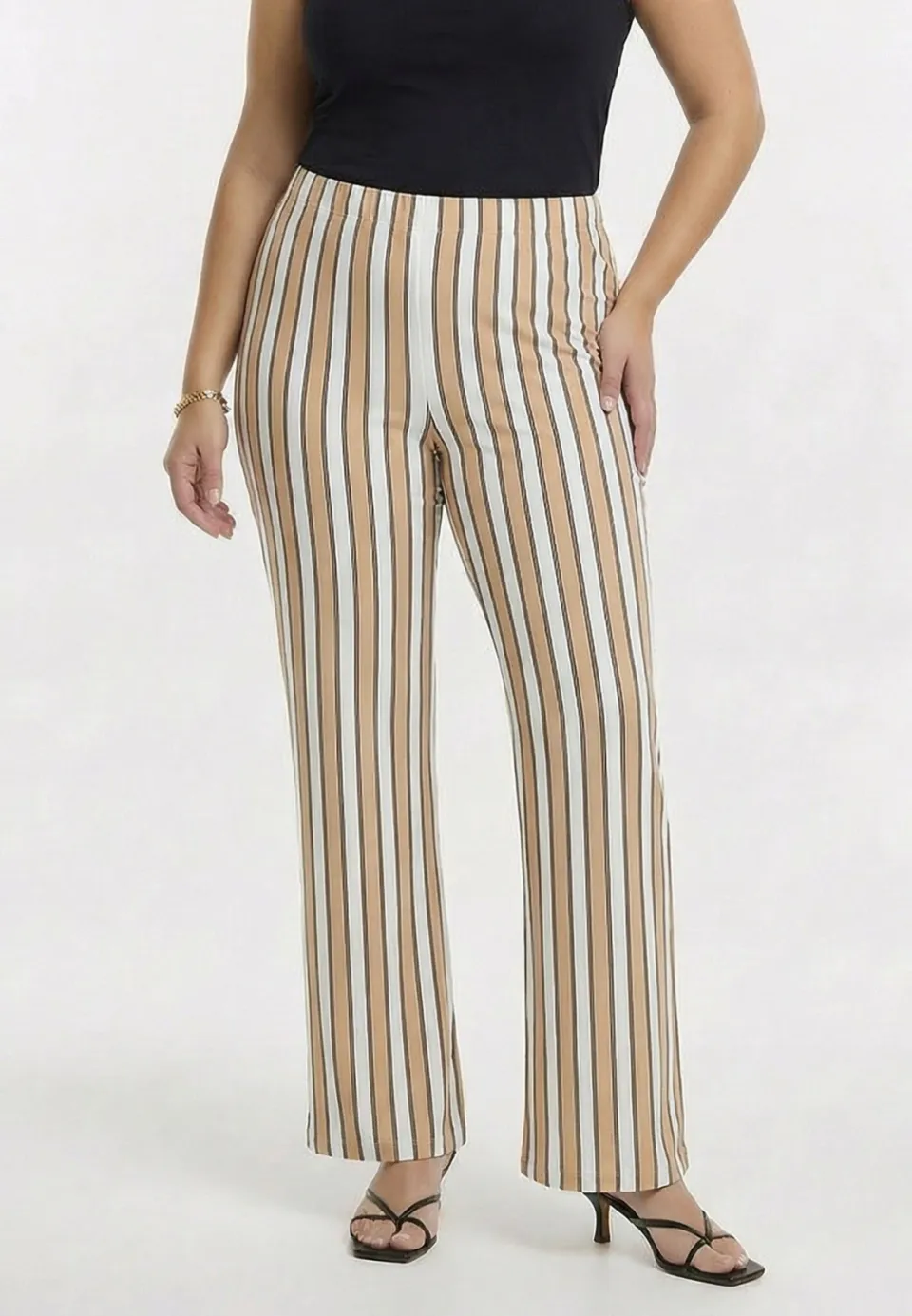 Yoek Decostripe pantalon lichtbruin, foto 6