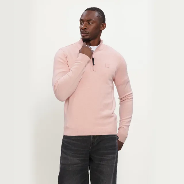 Butcher of Blue Heren Truien & Vesten Clifden Halfzip - Roze Frozen Berry