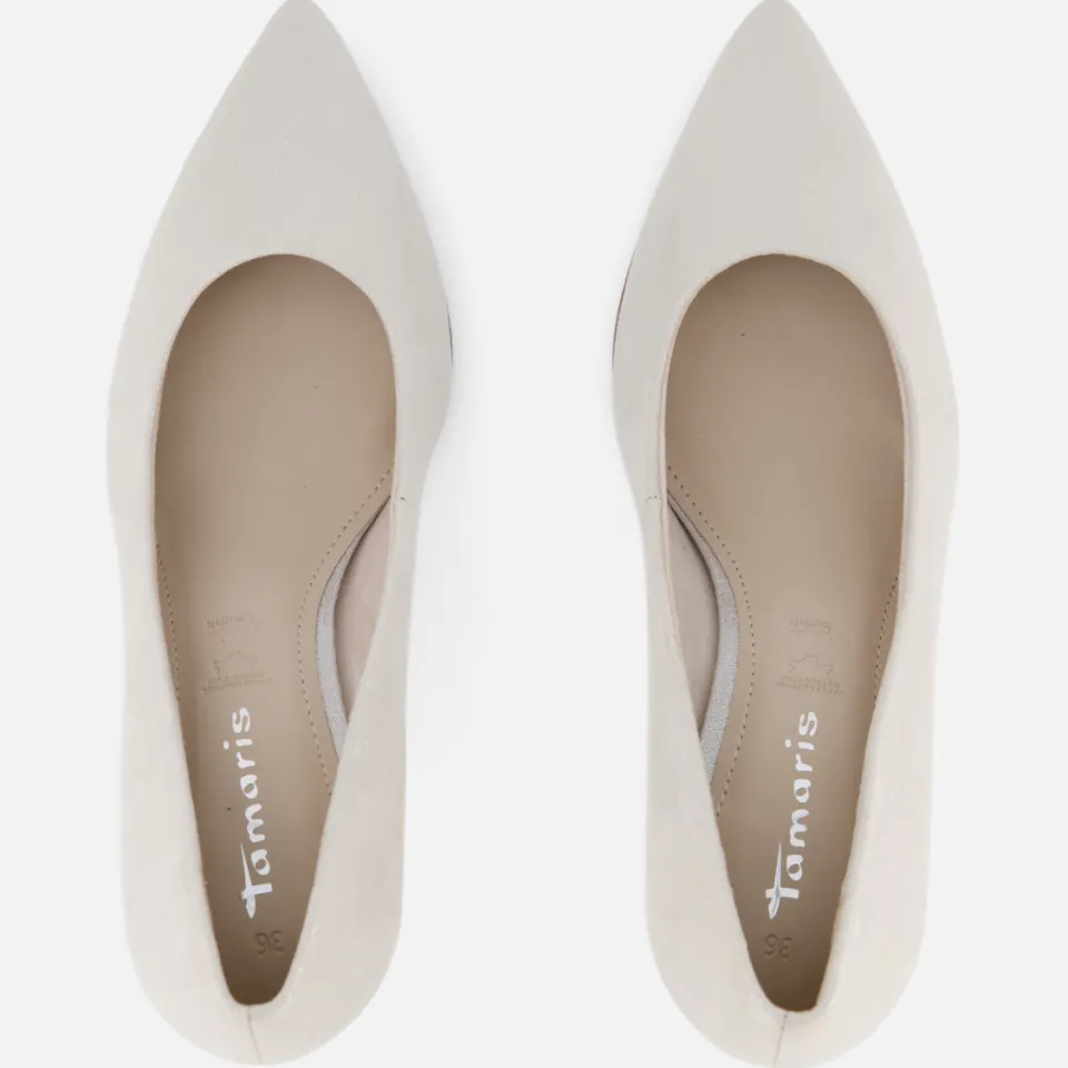 Tamaris pumps beige leer, foto 5