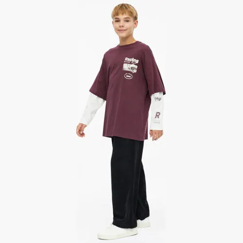 s.Oliver longsleeve donkerrood donkerrood/wit, foto 3