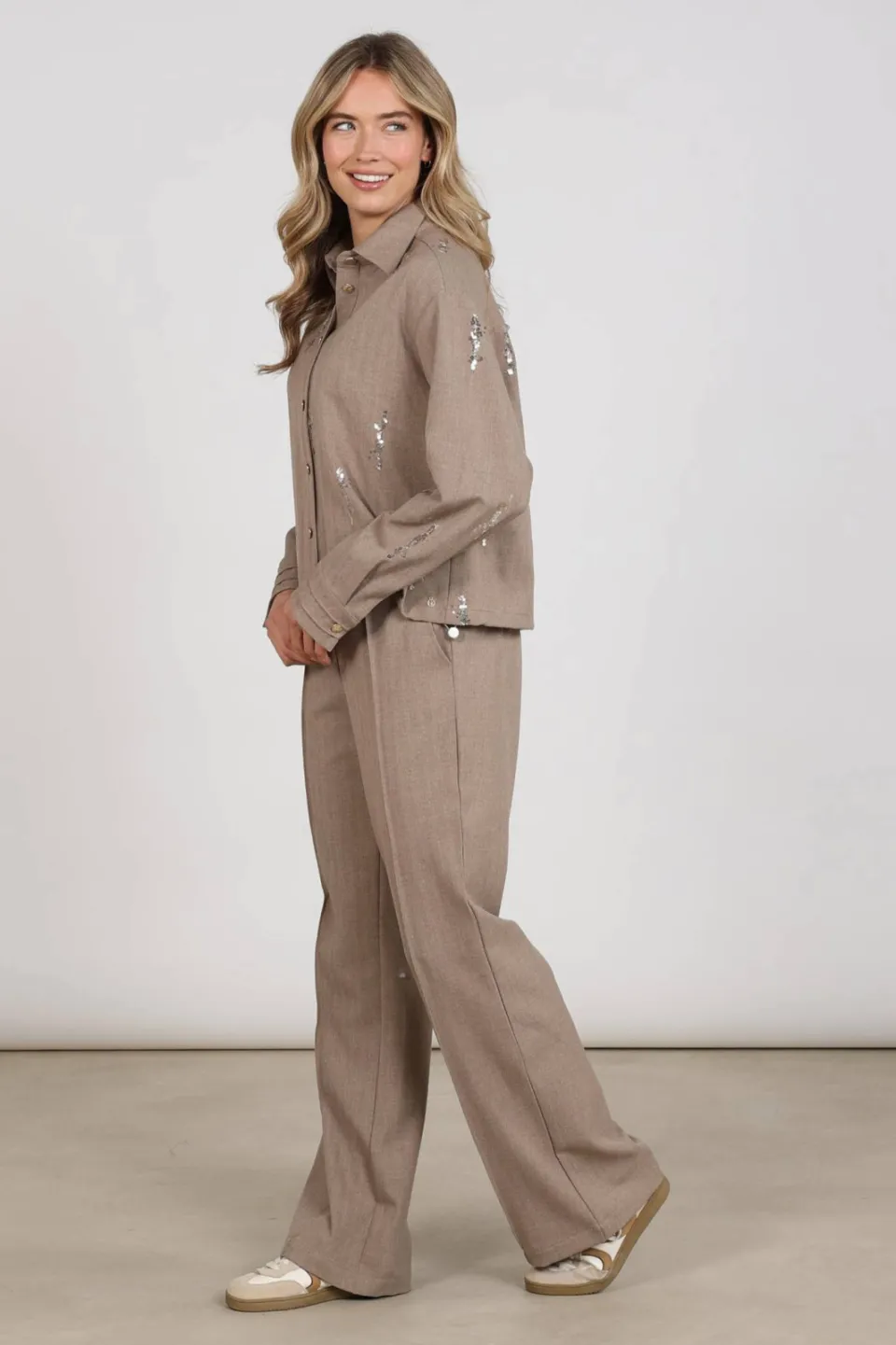 NUKUS wide leg broek - beige, foto 3