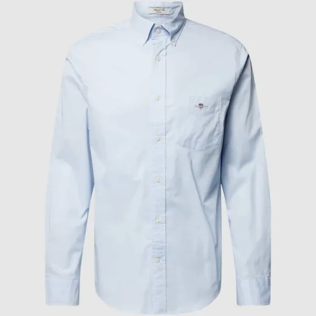 Gant Regular fit vrijetijdsoverhemd met borstzak, model 'POPLIN' lichtblauw, foto 2