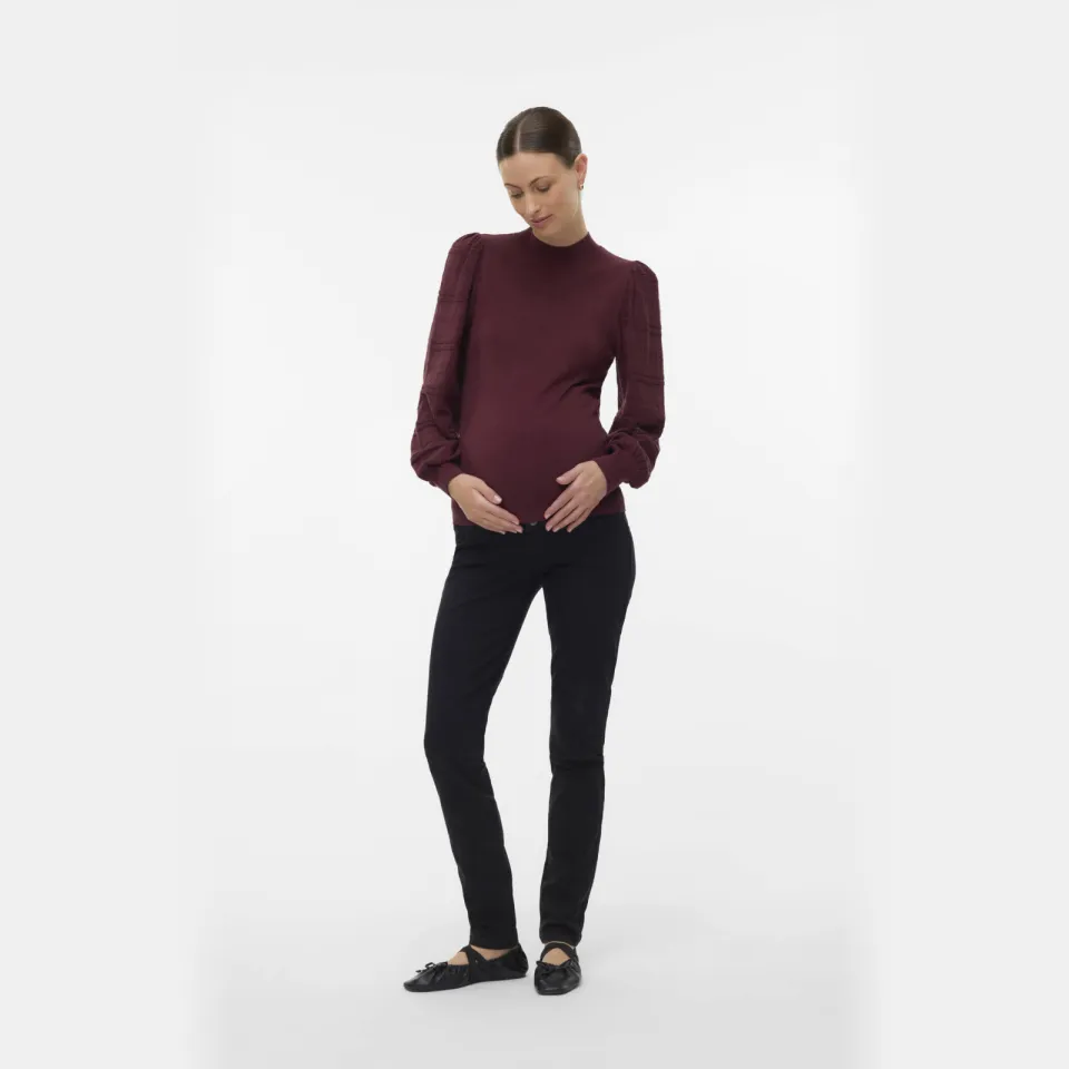 Mamalicious high waist zwangerschaps slim fit jeans black denim